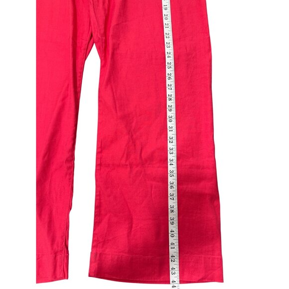 Maeve Anthropologie Colette Trouser Wide-Leg Pants Linen Pink Women Size 32 Tall - Picture 8 of 9